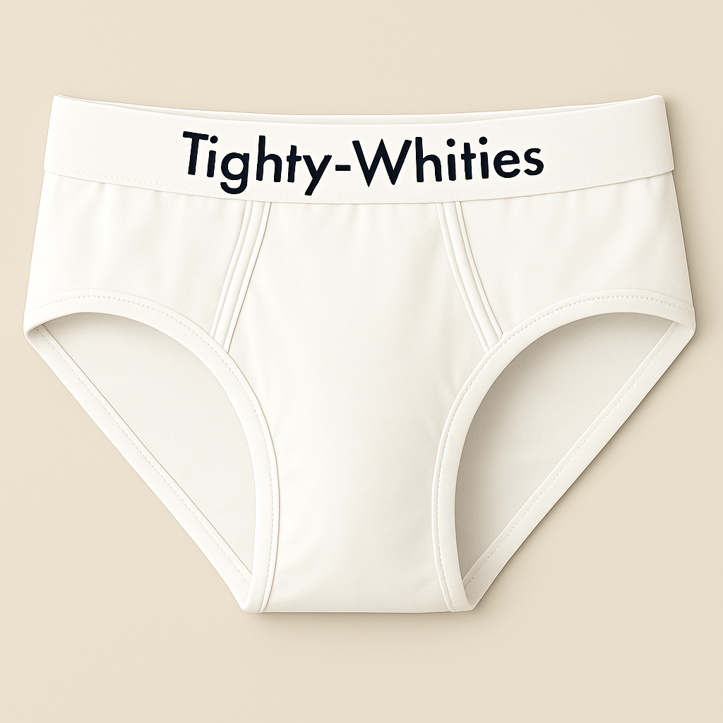 "Tighty-Whities" Low-Rise White Briefs
