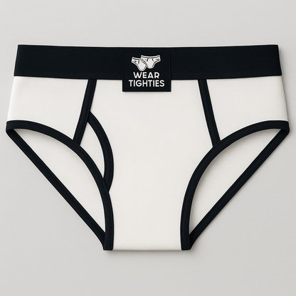 Classic White Ringer Briefs (WearTighties Waistband)