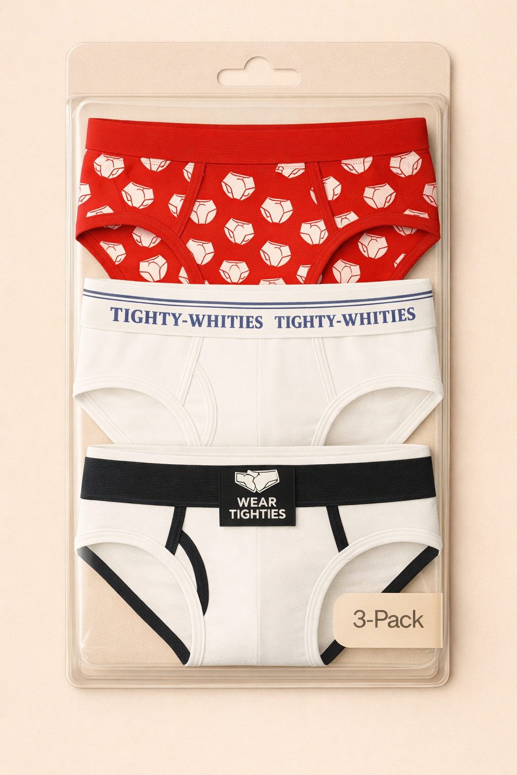 3-Pack Briefs (WearTighties/Tighty Whities/Red Retro Brief)
